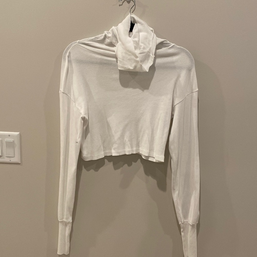 Brandy Melville White Turtleneck Top One Size